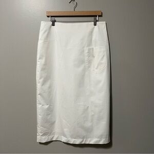 Uchuu Montreal Long Cotton Pencil Skirt White